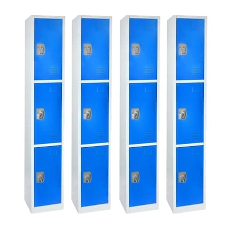 Adiroffice 12 in W, 12 in D, 72 in H, Steel ADI629-203-BLU-4PK